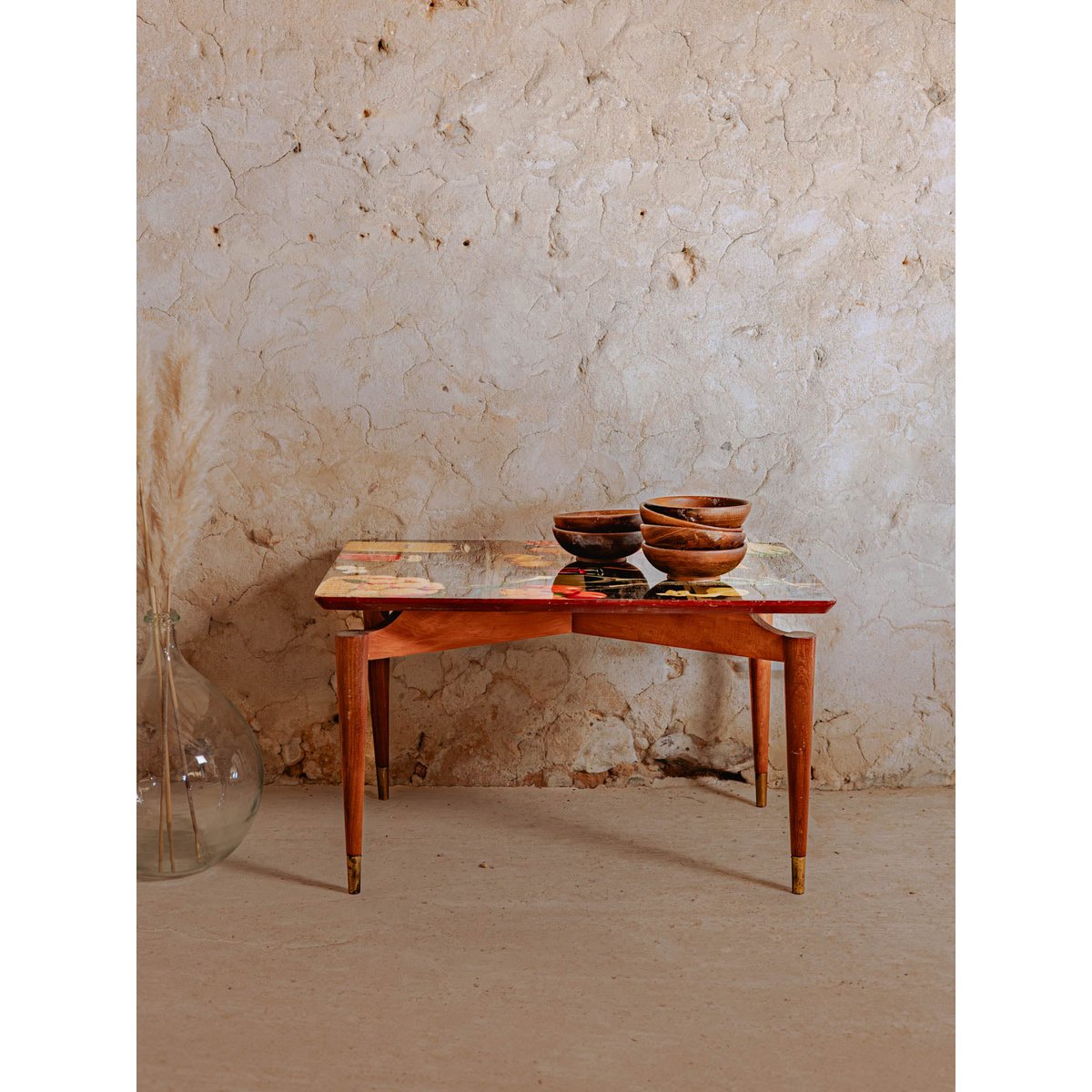 Table basse en bois Donna N°892 - Bon état bois foncé, DEBONGOUT