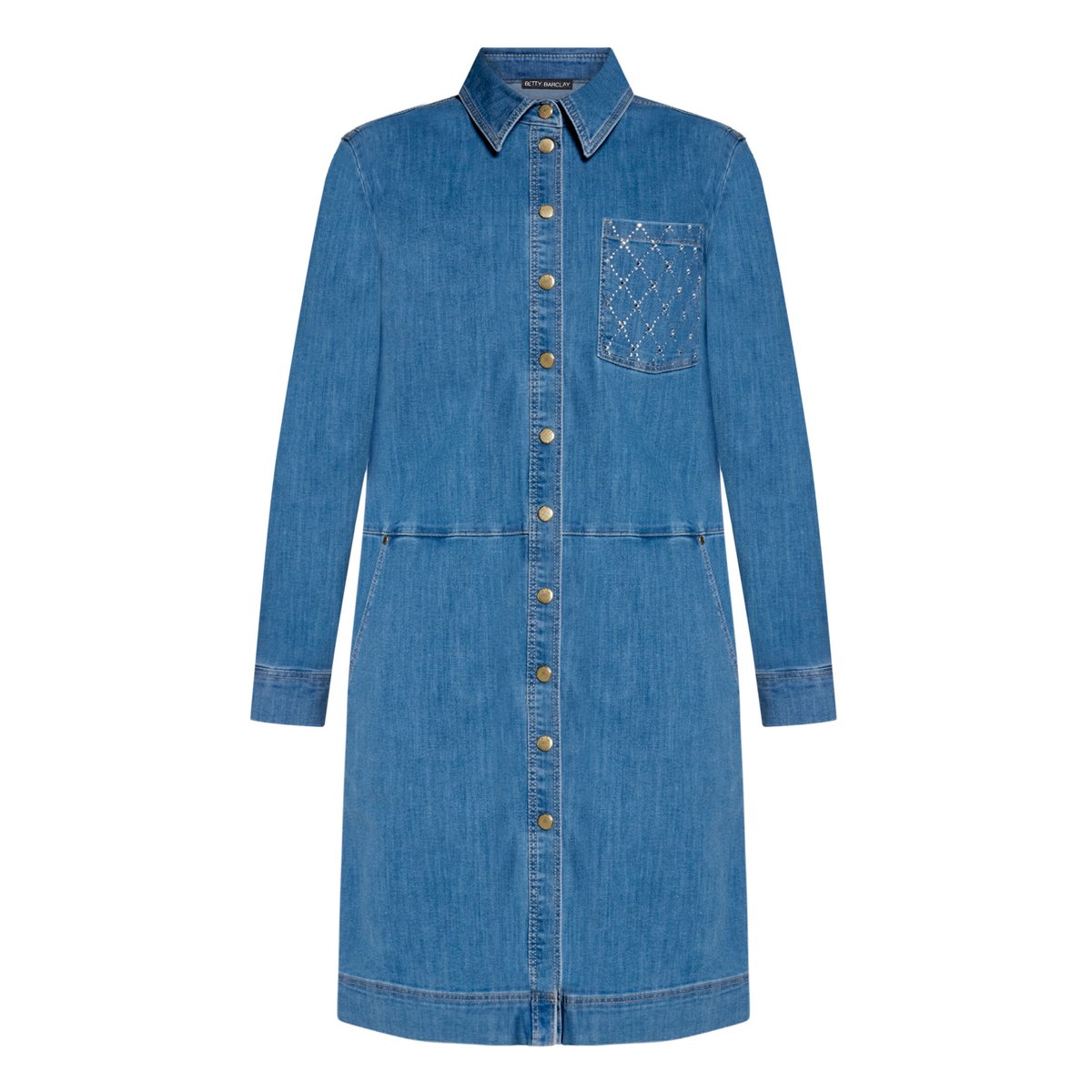 Robe-chemisier à patte de boutonnage bleu, BETTY BARCLAY