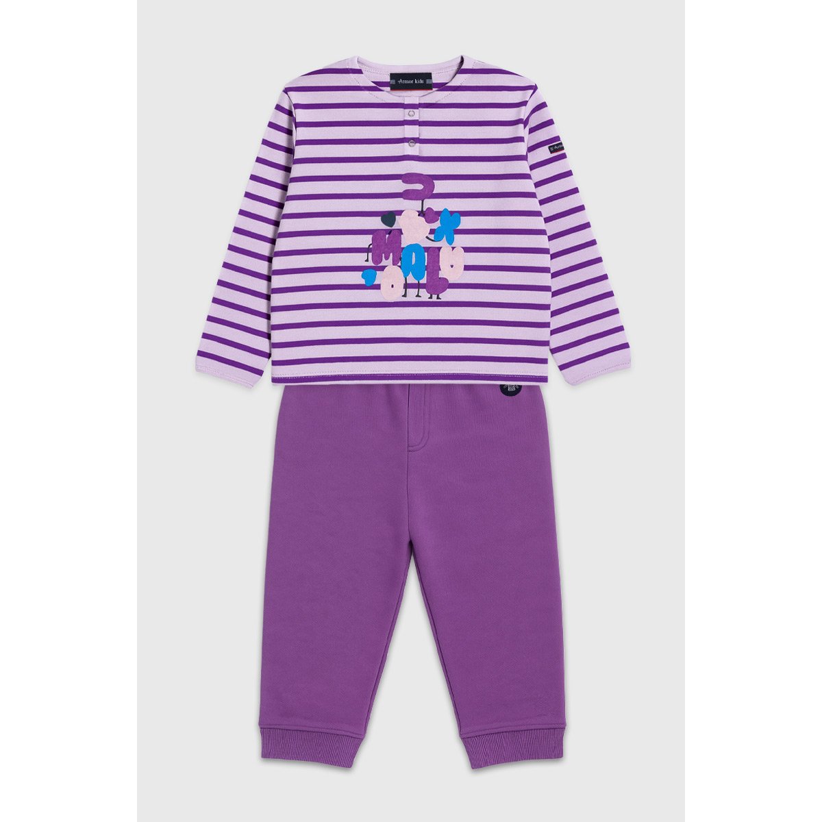 Pyjama en coton KIDS romolo/ morado, ARMOR-LUX