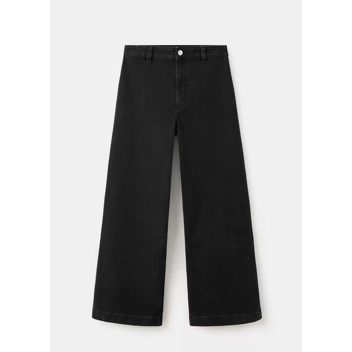 Jean style jupe-culotte Catherin taille haute black denim, MANGO