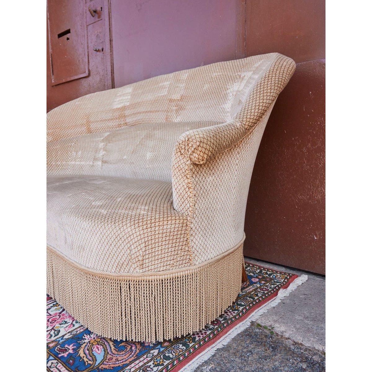 Banquette crapaud Martine N°51 - Bon état beige, DEBONGOUT