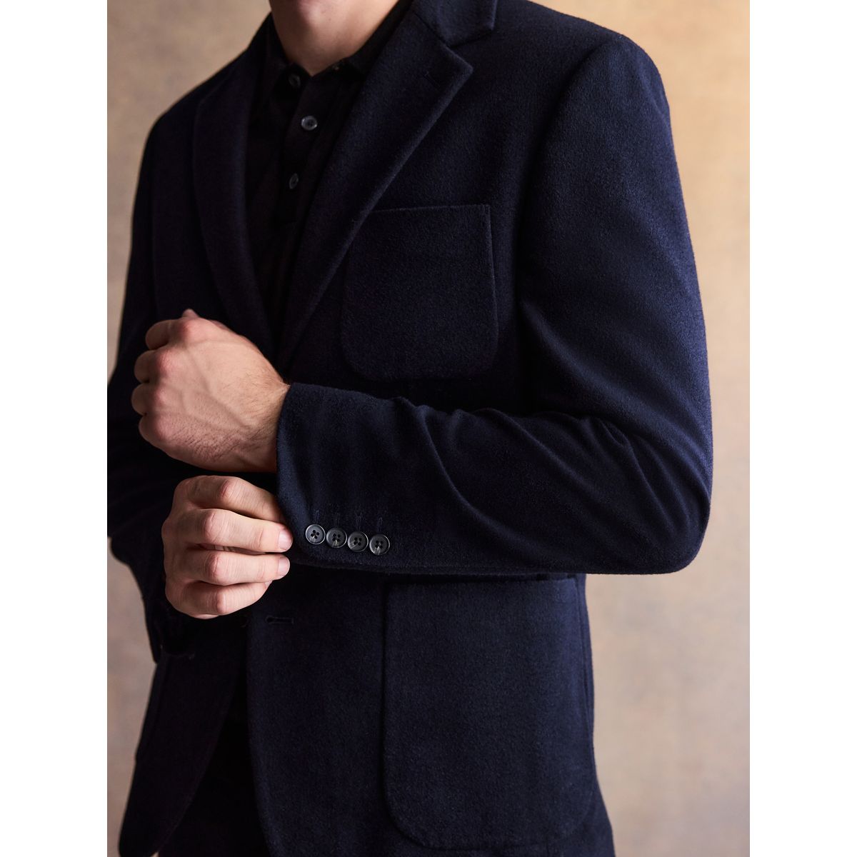 Blazer standard doux en laine majoritaire bleu marine, NEXT