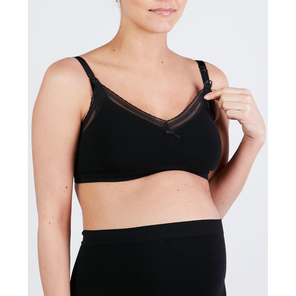 Brassière de grossesse et d'allaitement Milk noir, CACHE COEUR