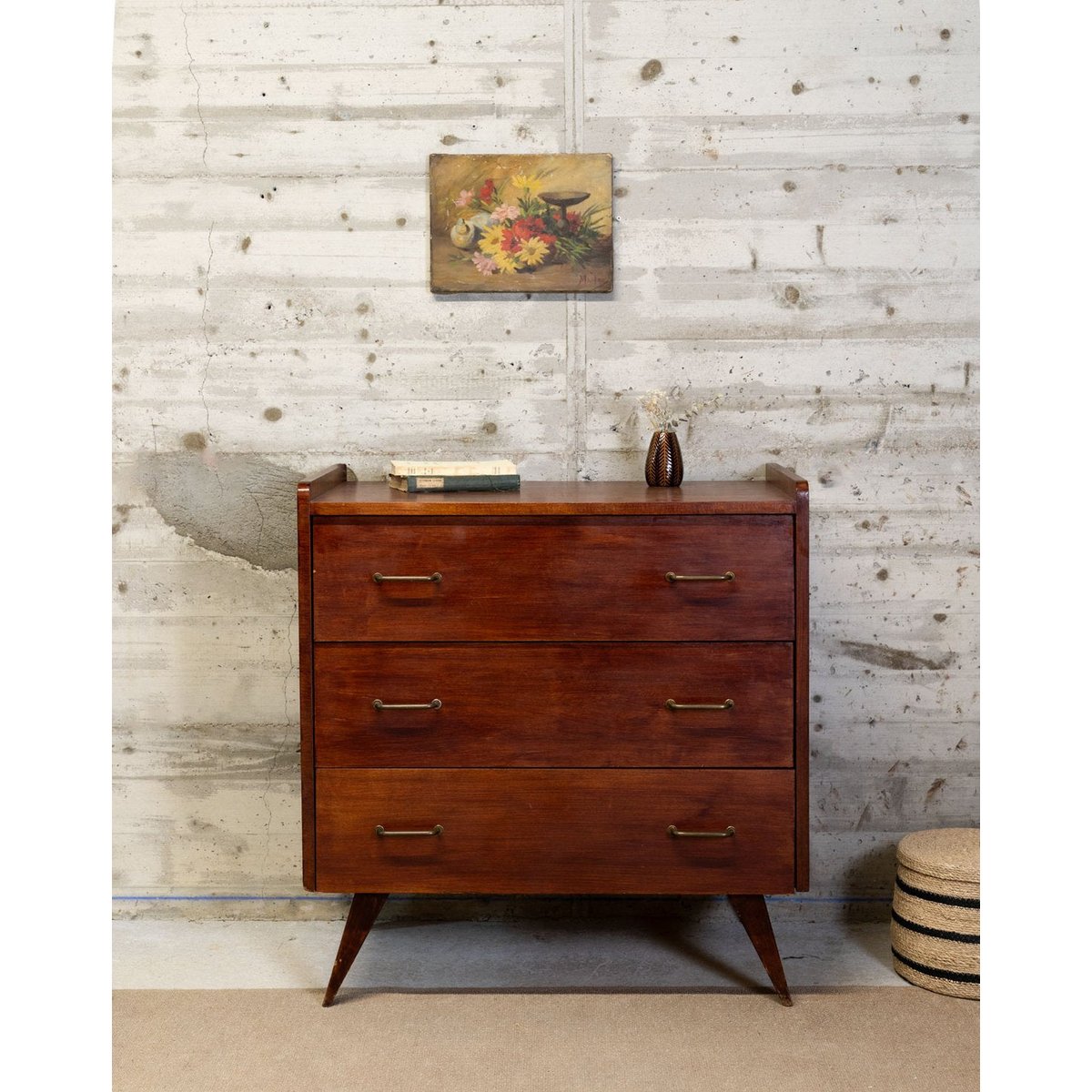 Commode en bois foncé Olga N°663 - Bon état bois foncé, DEBONGOUT