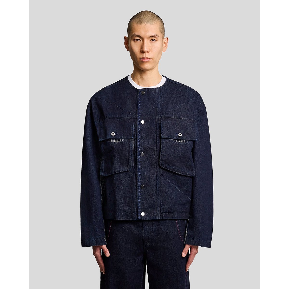 Veste droite en coton gris délavé, LYLE & SCOTT