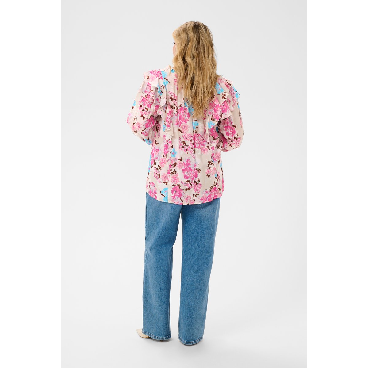 Blouse à manches courtes multicolore multi color flower, KAFFE CURVE