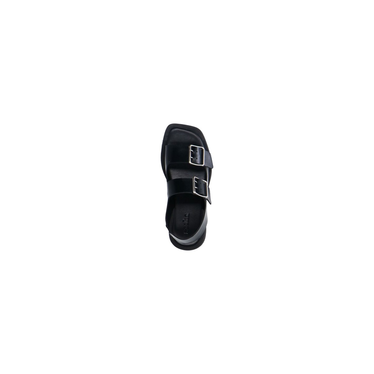 Sandales plateforme en cuir avec boucles noir, SACHA