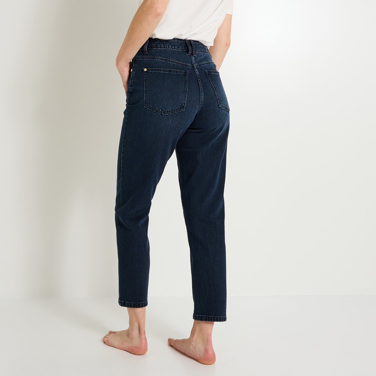 Jean mom ANKARA M02 bleu, GRAIN DE MALICE