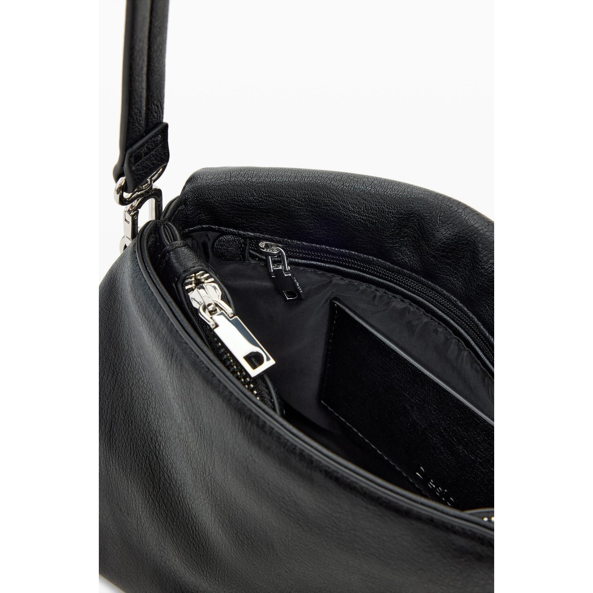 Sac moyen logo charm noir, DESIGUAL