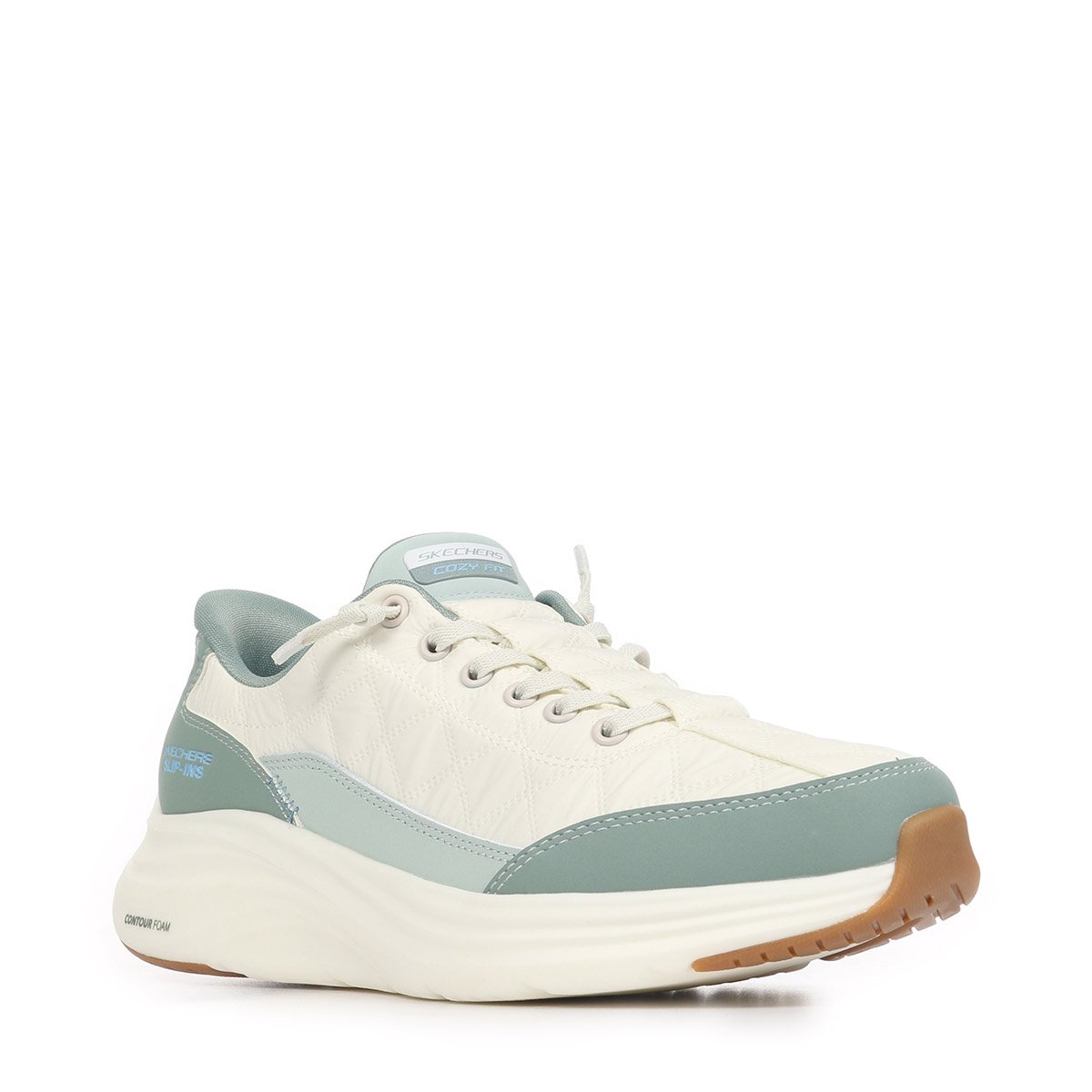 Baskets running vertes à semelle plate avec une fermeture slip-on sage, SKECHERS