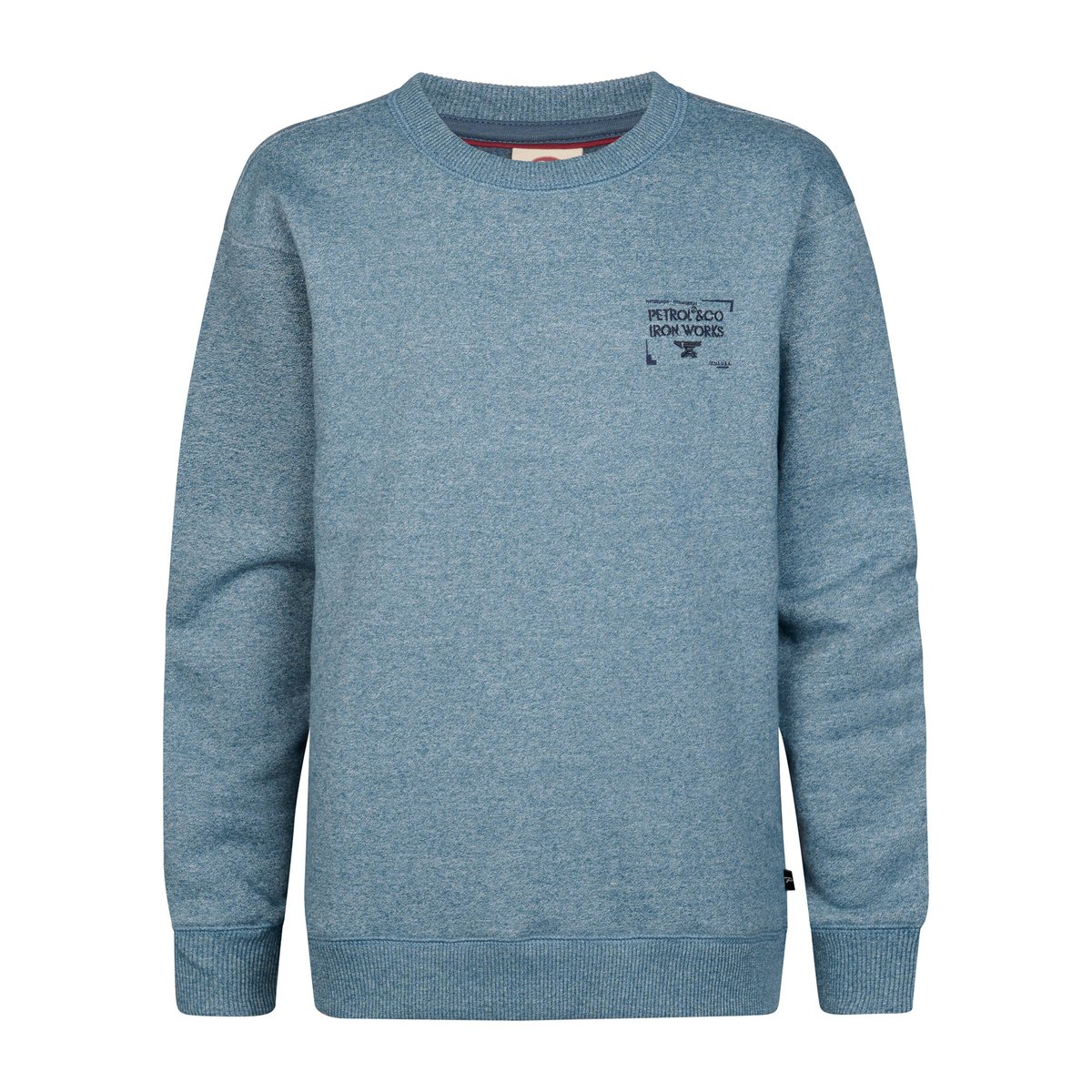Sweat  col rond chiné Forgerun bleu storm blue, PETROL INDUSTRIES