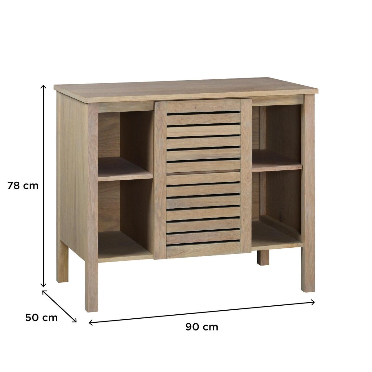 Ensemble simple vasque 90cm chêne avec vasque, robinet et miroir TALIX chêne, MOB IN