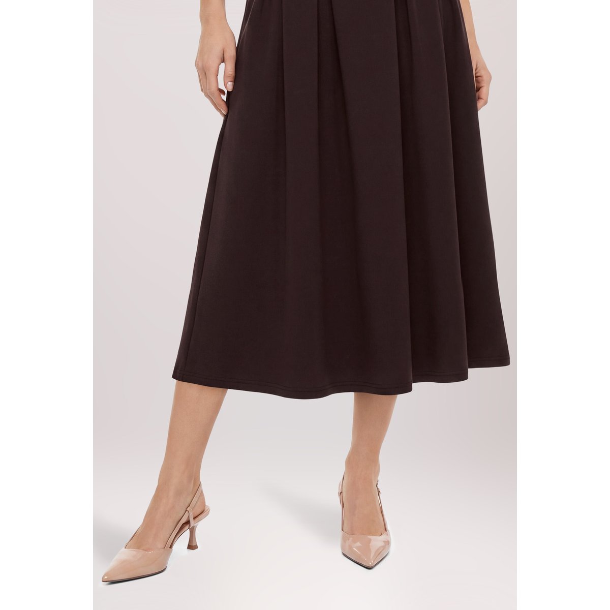 Jupe longueur midi à élastique dark maroon, VERA MONT