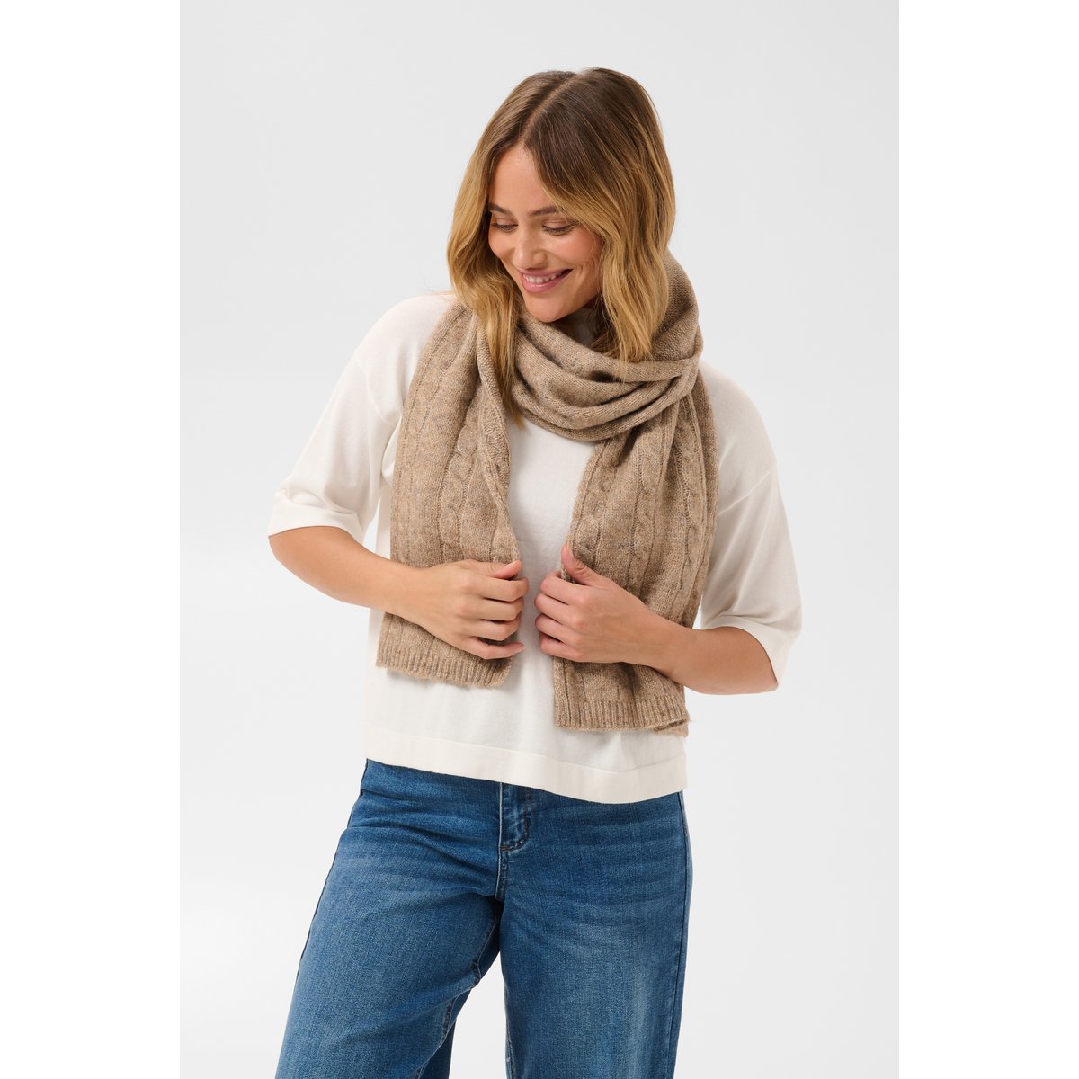 Écharpe beige deep taupe melange, KAFFE