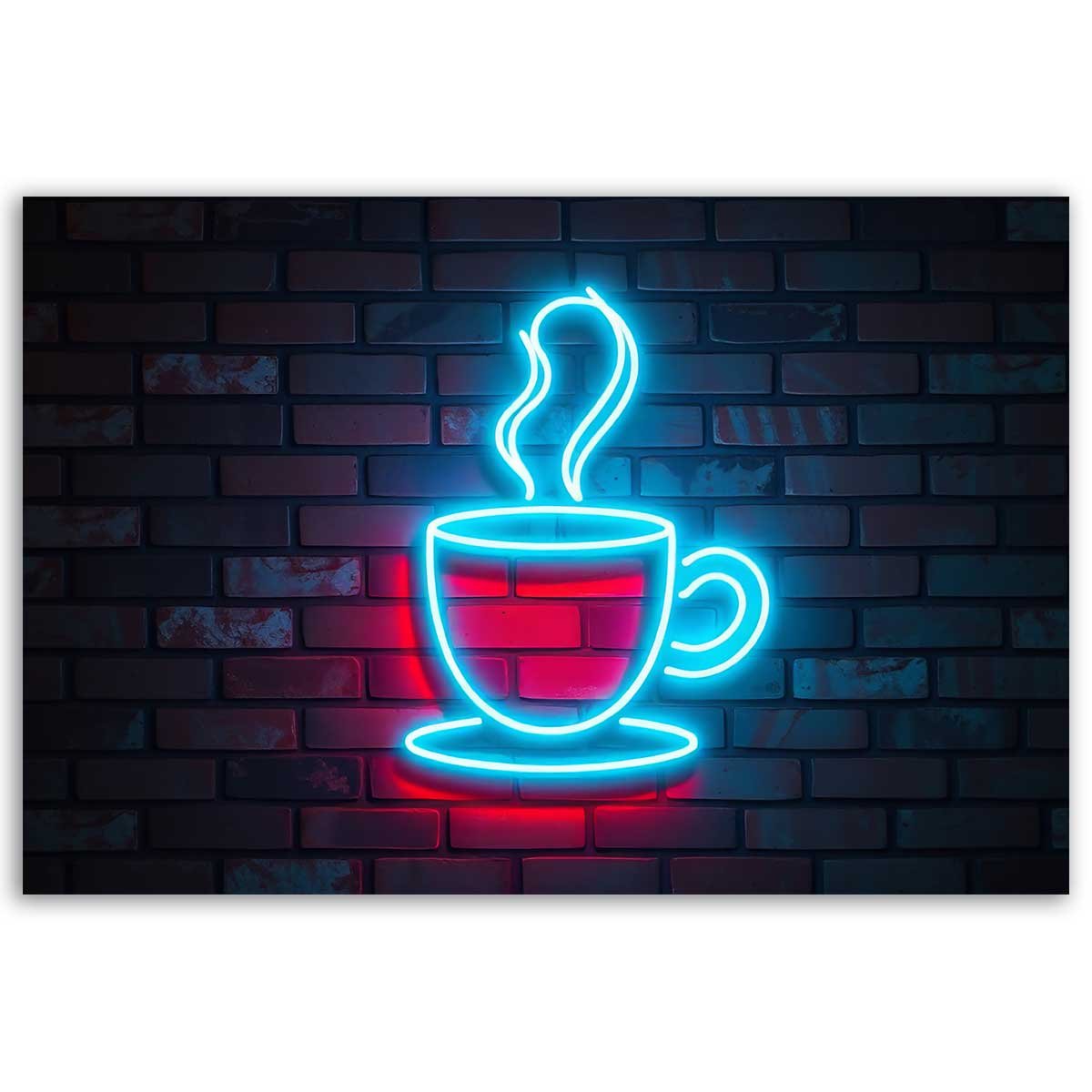 Tableau néon tasse de café toile imprimée, HEXOA