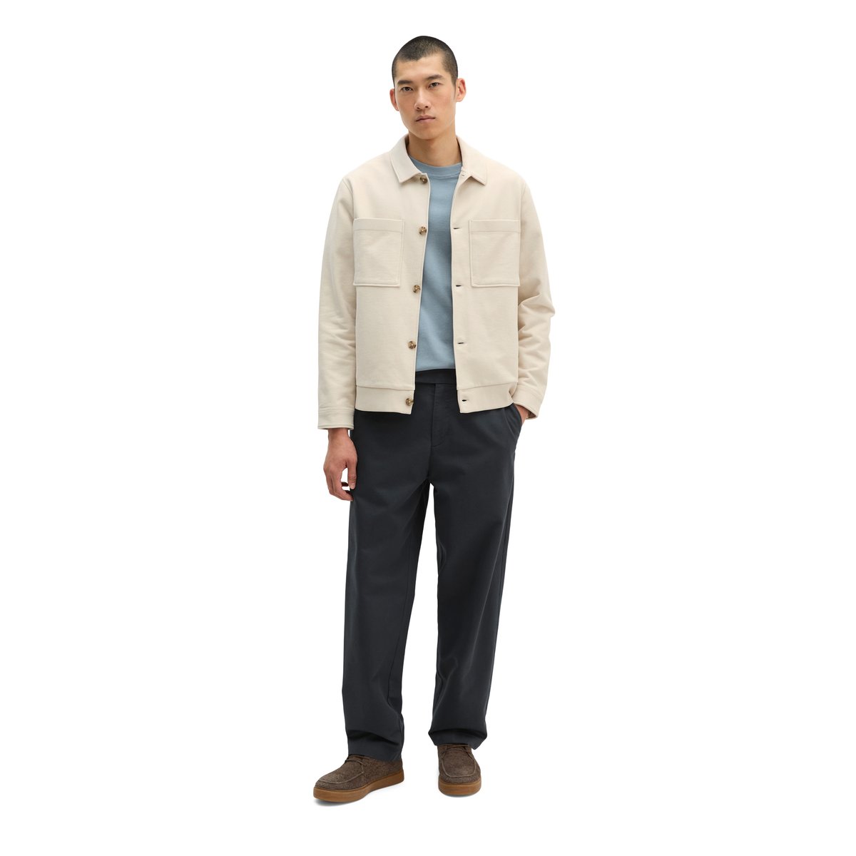 Veste sweat relaxed en coton bio régénéré gris, MARC O'POLO