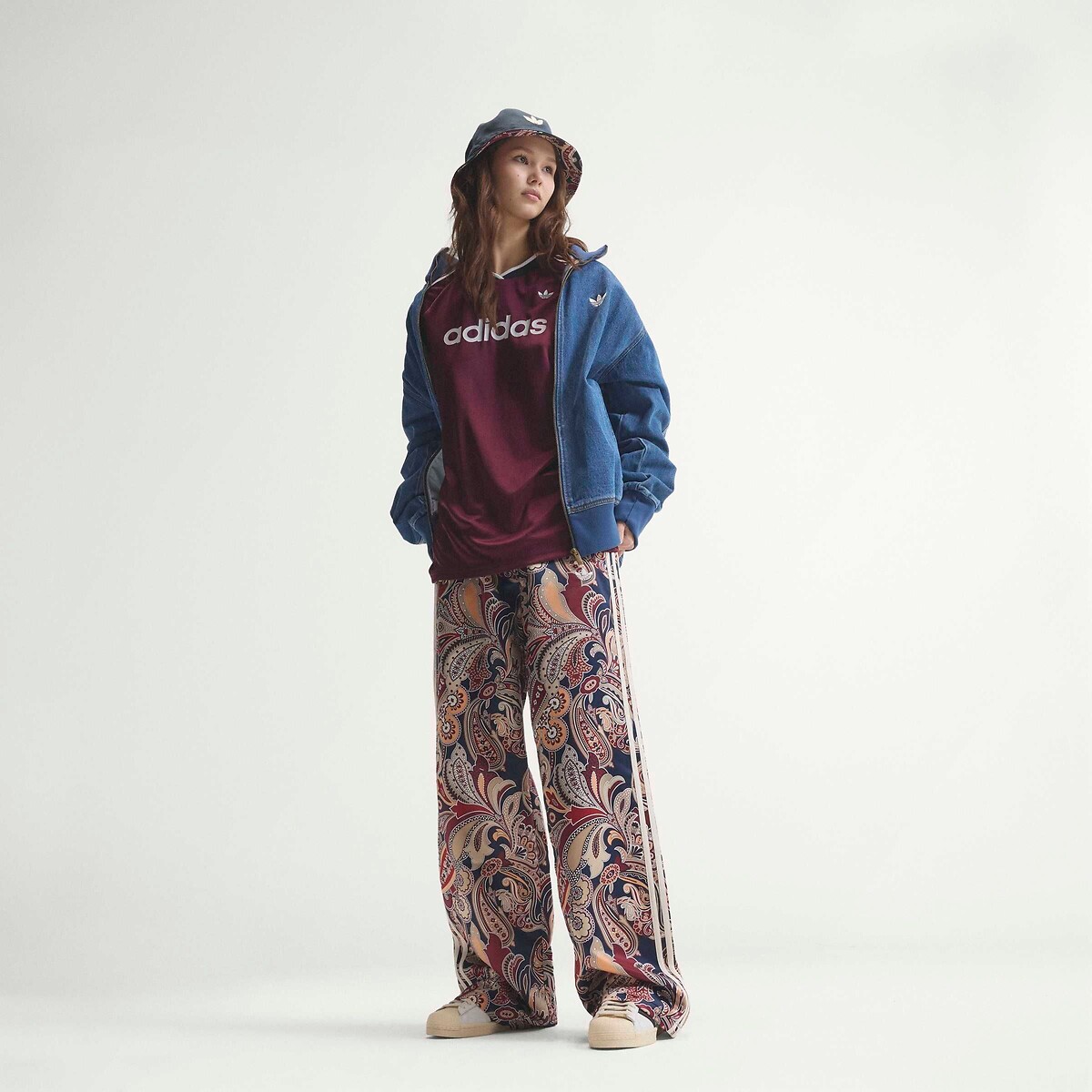 Pantalon large imprimé liberty FIREBIRD imprimé bleu/rouge, adidas Originals