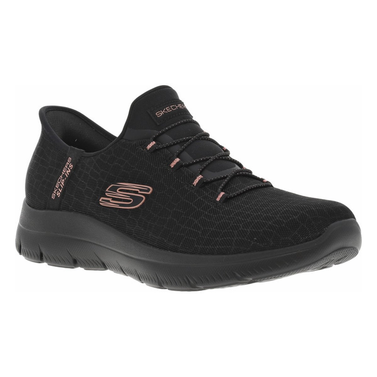 Baskets FEMME Skechers noires et à slip-ins noires, SKECHERS