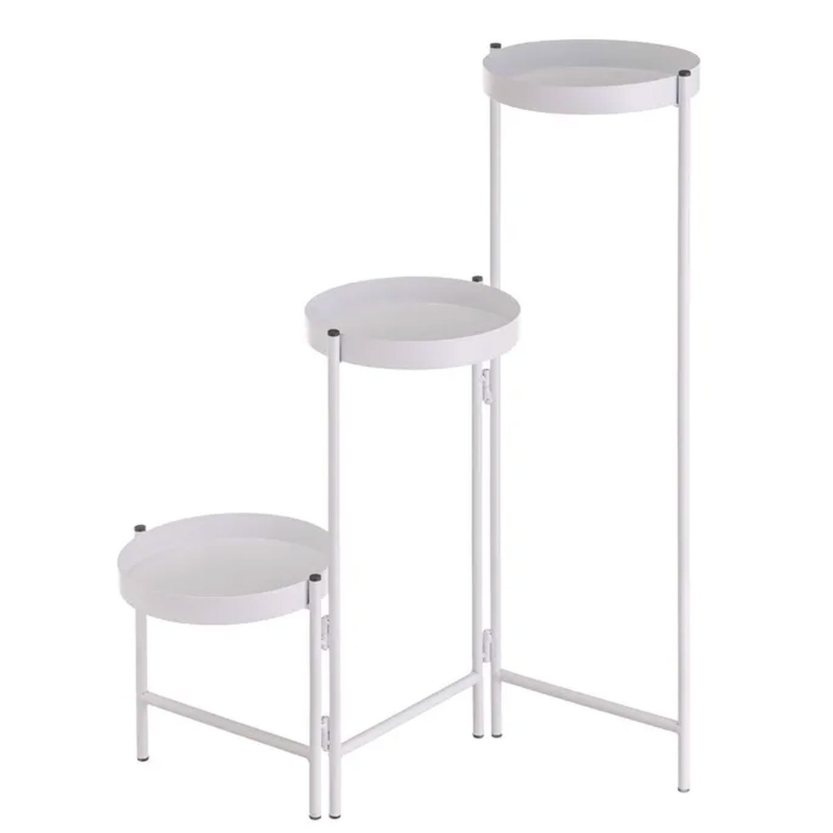 Support pot plante triple articulé métal blanc 60x19x60cm blanc, WADIGA
