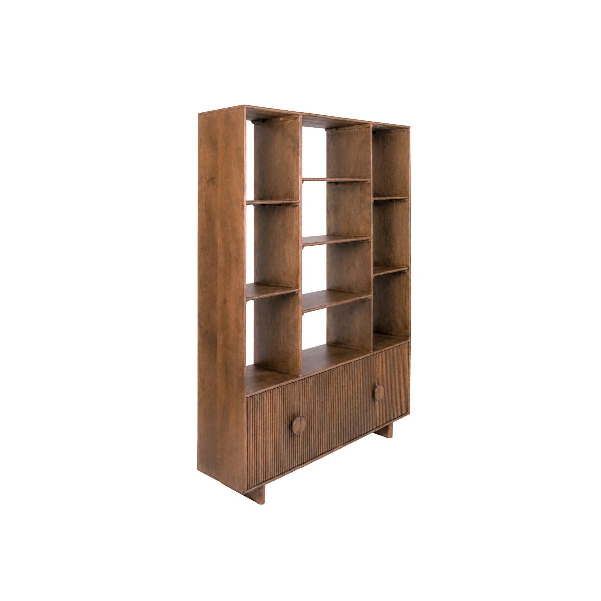 Bibliothèque en bois de manguier  AMARO bois foncé, MADE IN MEUBLES 