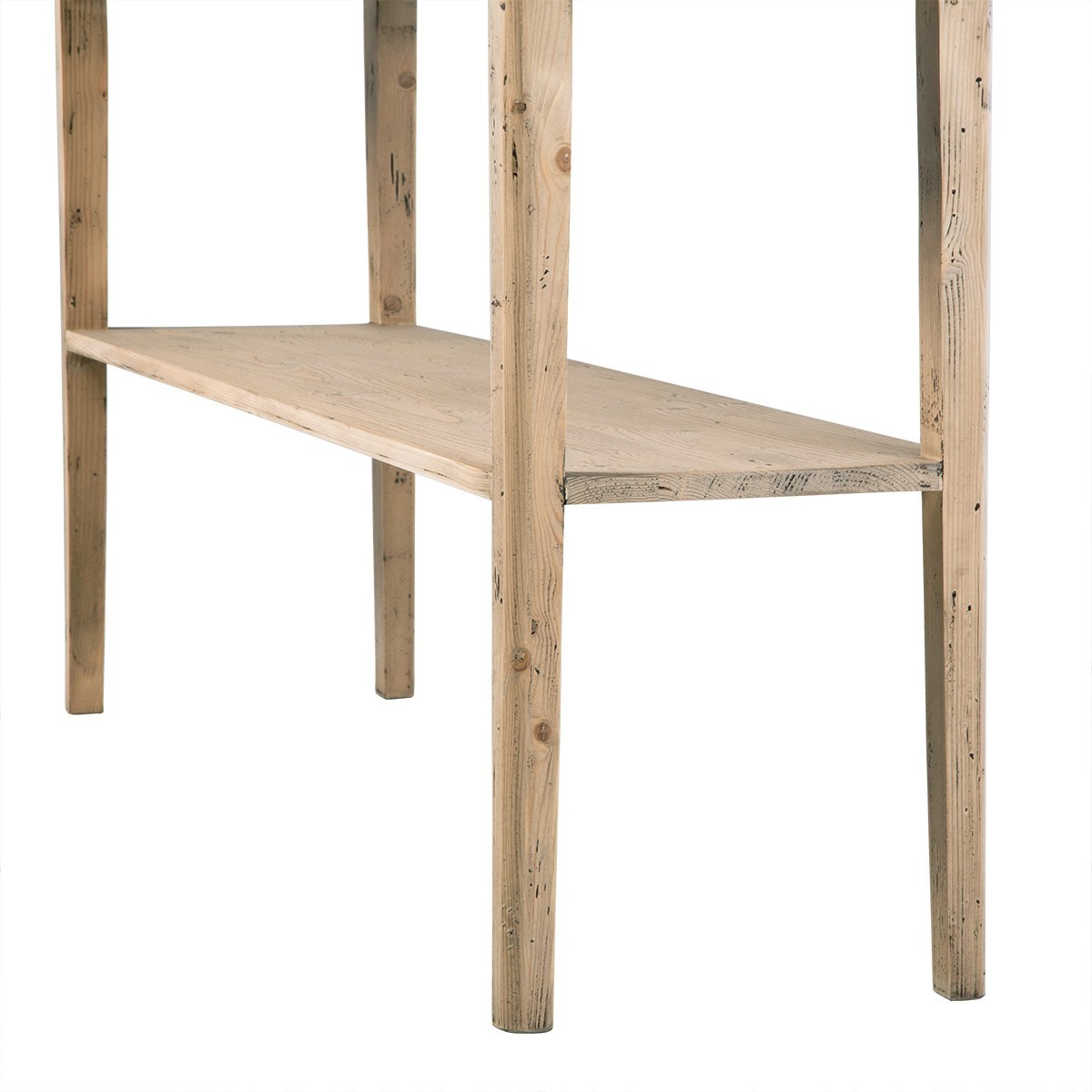 Console double plateaux en pin massif - HENRI bois foncé, SIGNATURE