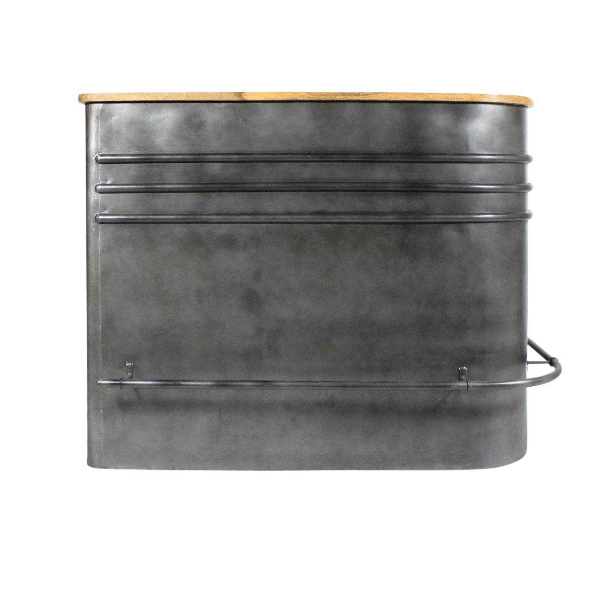 Meuble bar en angle en métal LOCKER gris, MADE IN MEUBLES