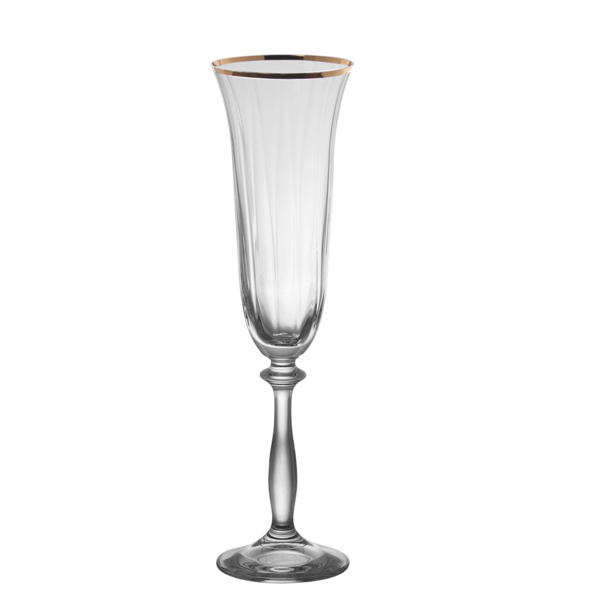 Boîte de 6 flûtes Angela filet or 19 cl transparent / cristal, TABLE PASSION