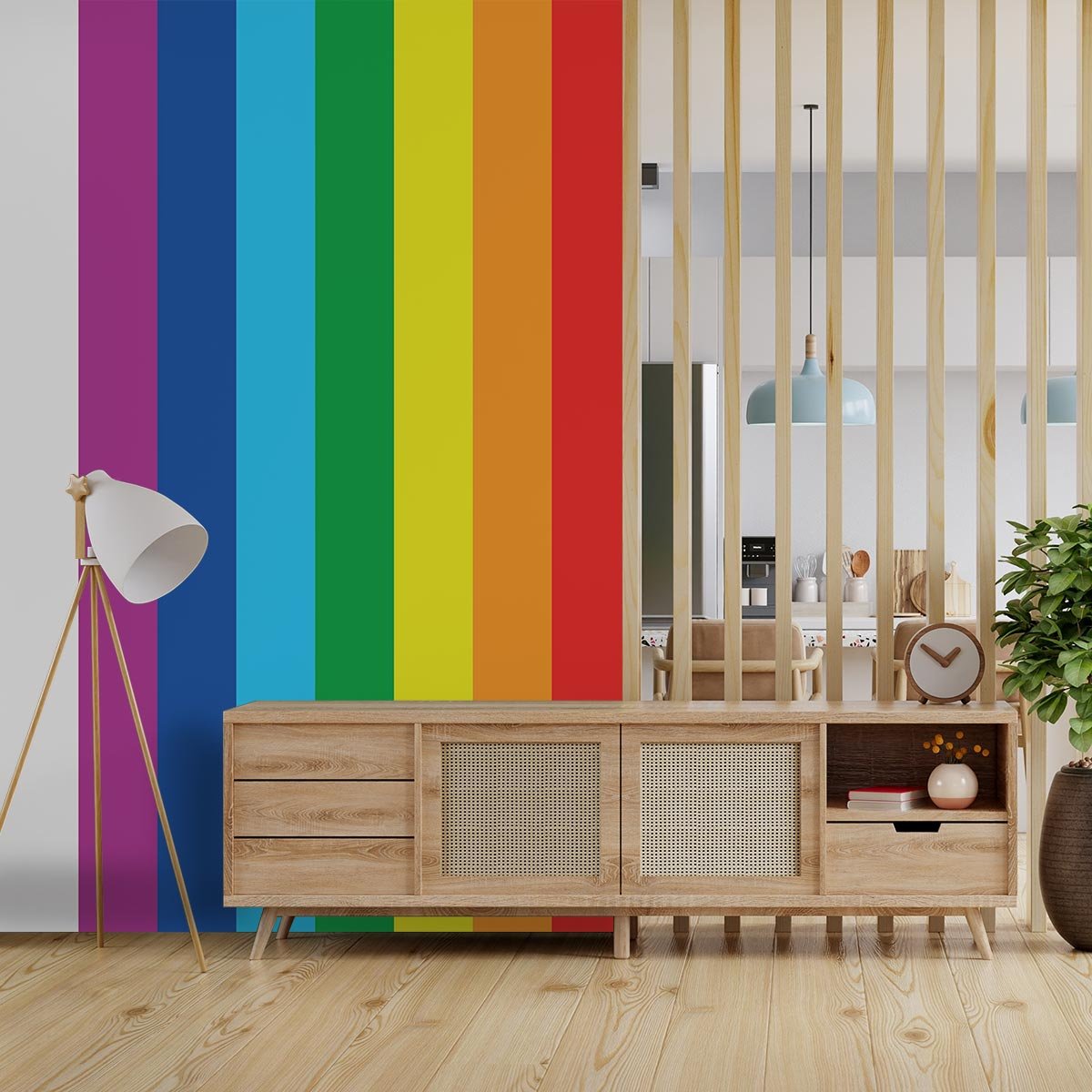 Papier peint, rainbow flag multicolore, HEXOA