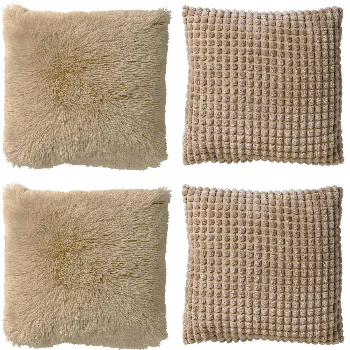 Coussins Favoris cosy (Lot de 4) beige, DUTCH DECOR