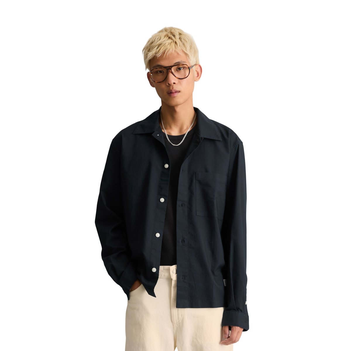 Chemise Oxford ample en coton bio bleu, MARC O’POLO DENIM