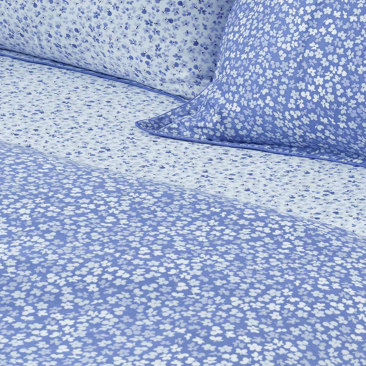 Housse de couette en satin de coton 120 fils IMPATIENCE cobalt, SENSEI MAISON