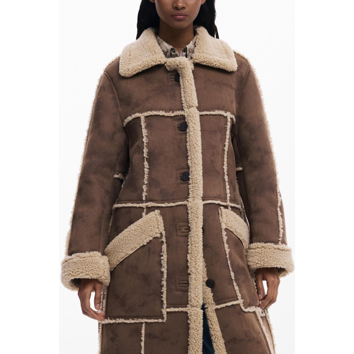 Manteau effet peau marron, DESIGUAL