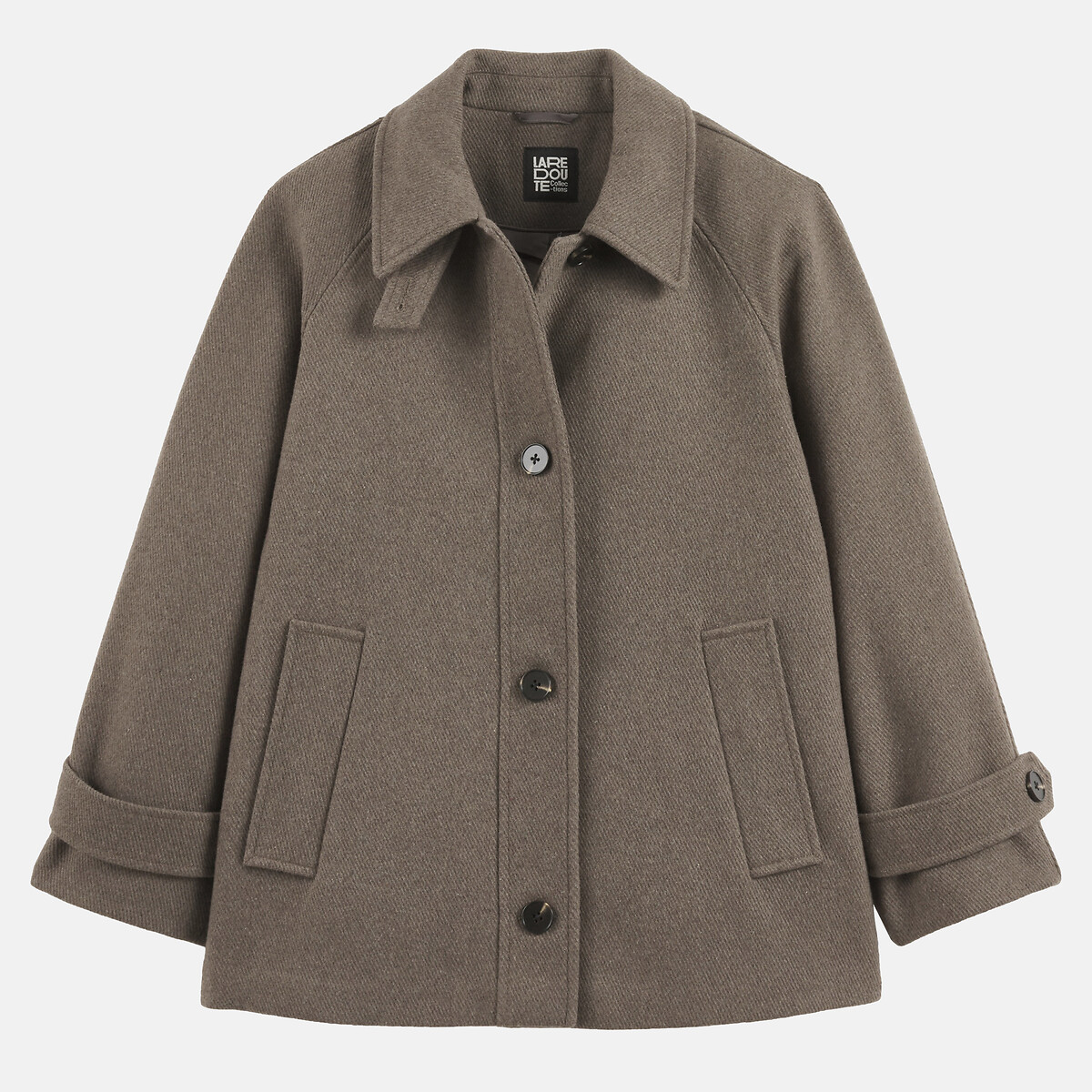 Short Flared Coat taupe brown, LA REDOUTE COLLECTIONS