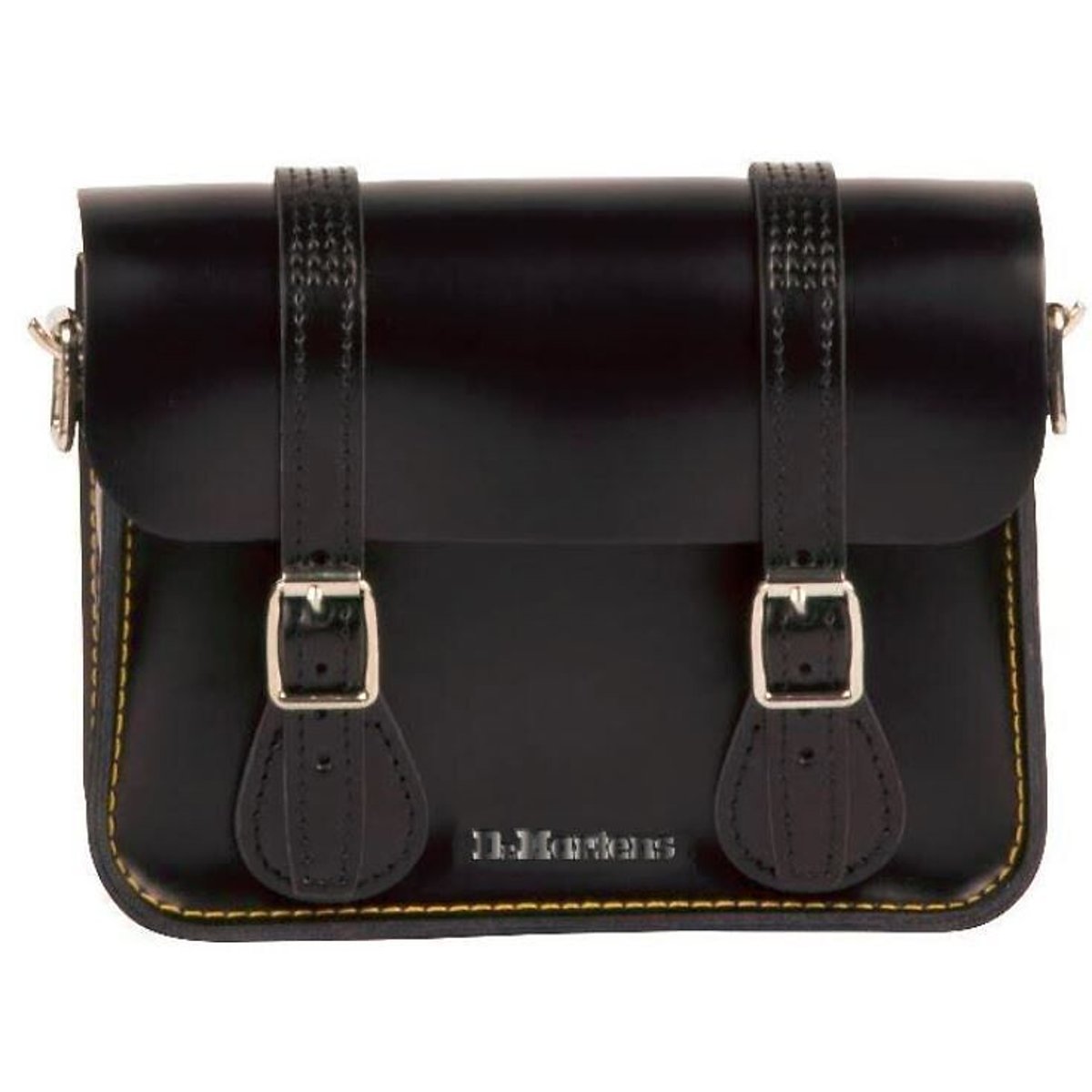 Petit sac bandoulière en cuir smooth noir, DR. MARTENS