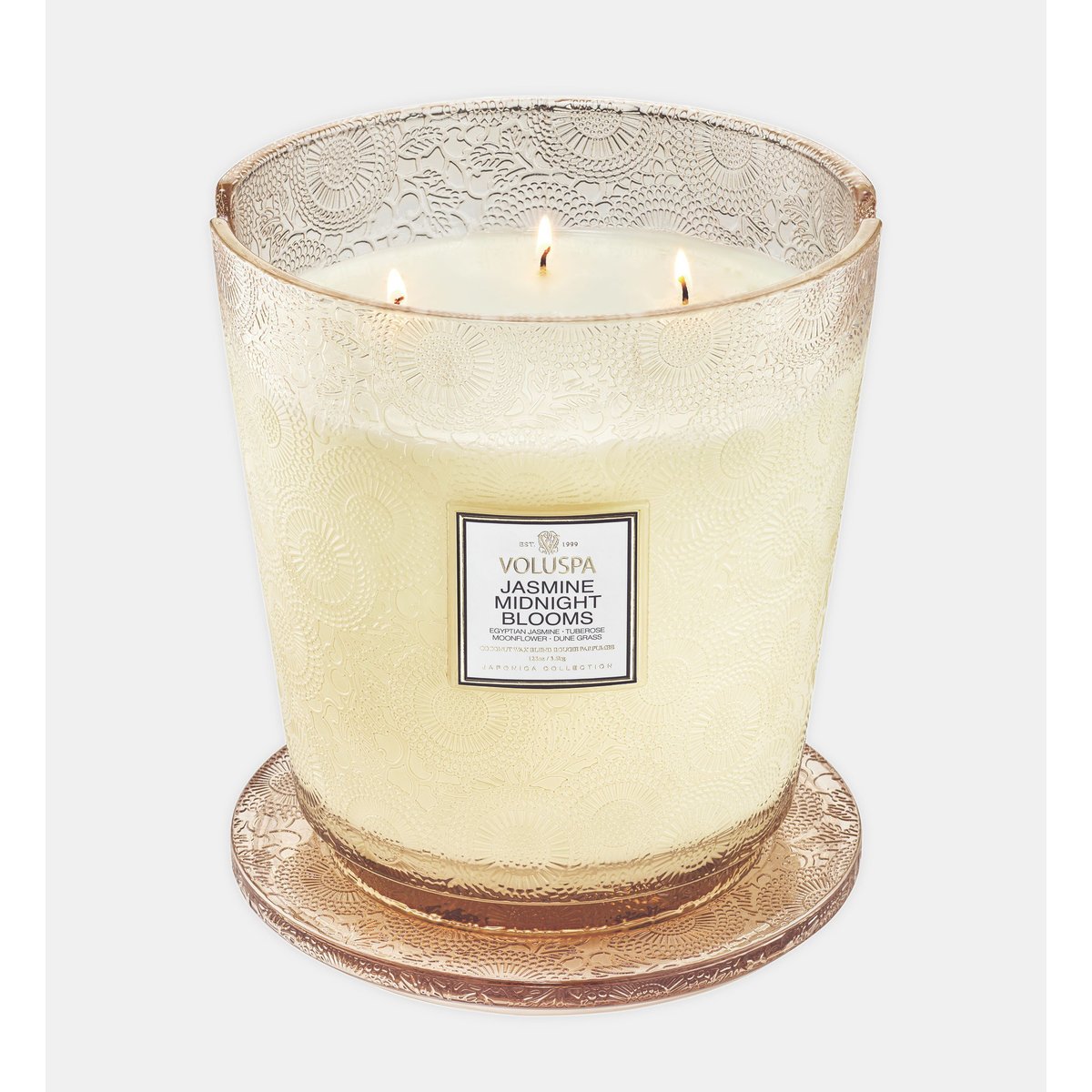 Jasmine midnight blooms - bougie parfumée 5 mèches - grand modèle blanc, VOLUSPA
