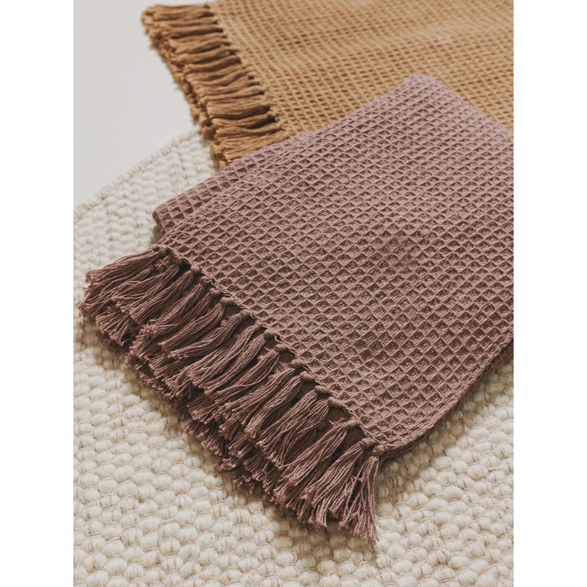 Plaid en coton fait main AMALIA rose, BENUTA