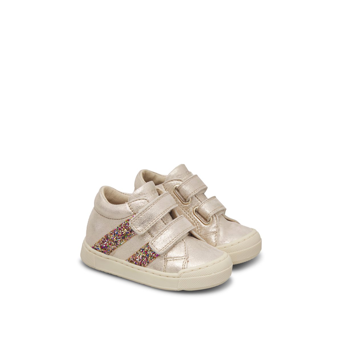 Baskets en cuir GAZER VL or-multicolore, FALCOTTO