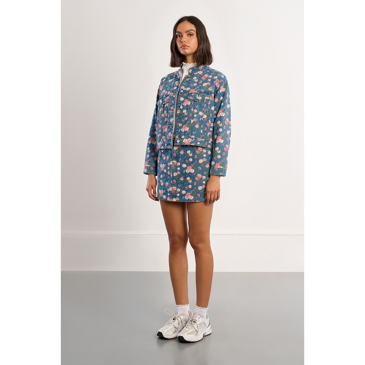 Veste denim à fleurs denim blue, LILI SIDONIO