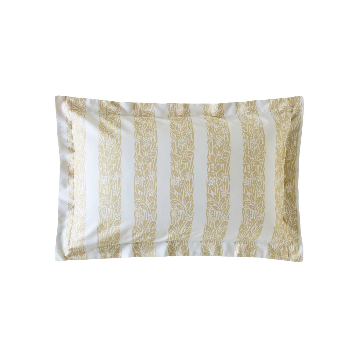 Parure de lit, housse de couette fleurie/rayures + 2 taies pour grand  lit 2 personnes Tulipes et chèvrefeuille vert, rose, ocre, WILLIAM MORRIS AT HOME