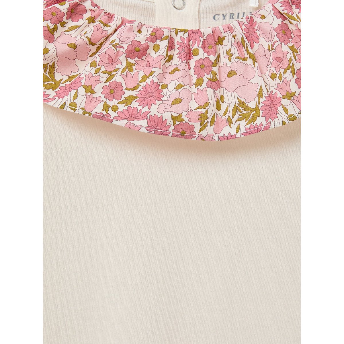 T-shirt col tissu Liberty ecru, CYRILLUS