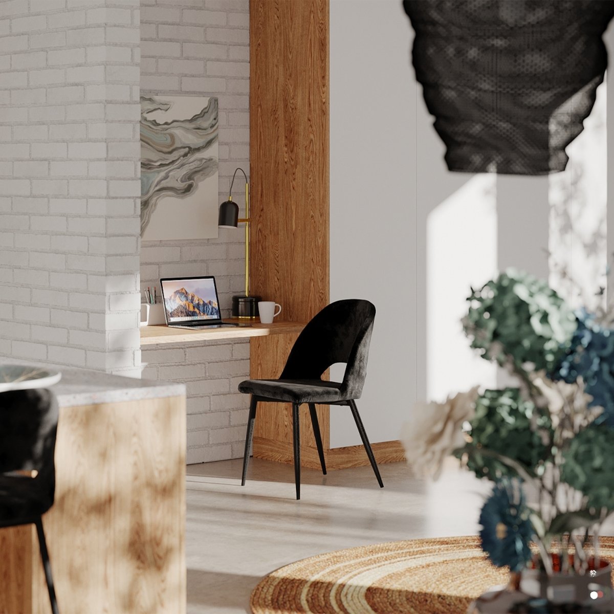 Lot de 2 chaises en velours et pieds en métal - PÉNÉLOPE noir, MAISON PAVANE