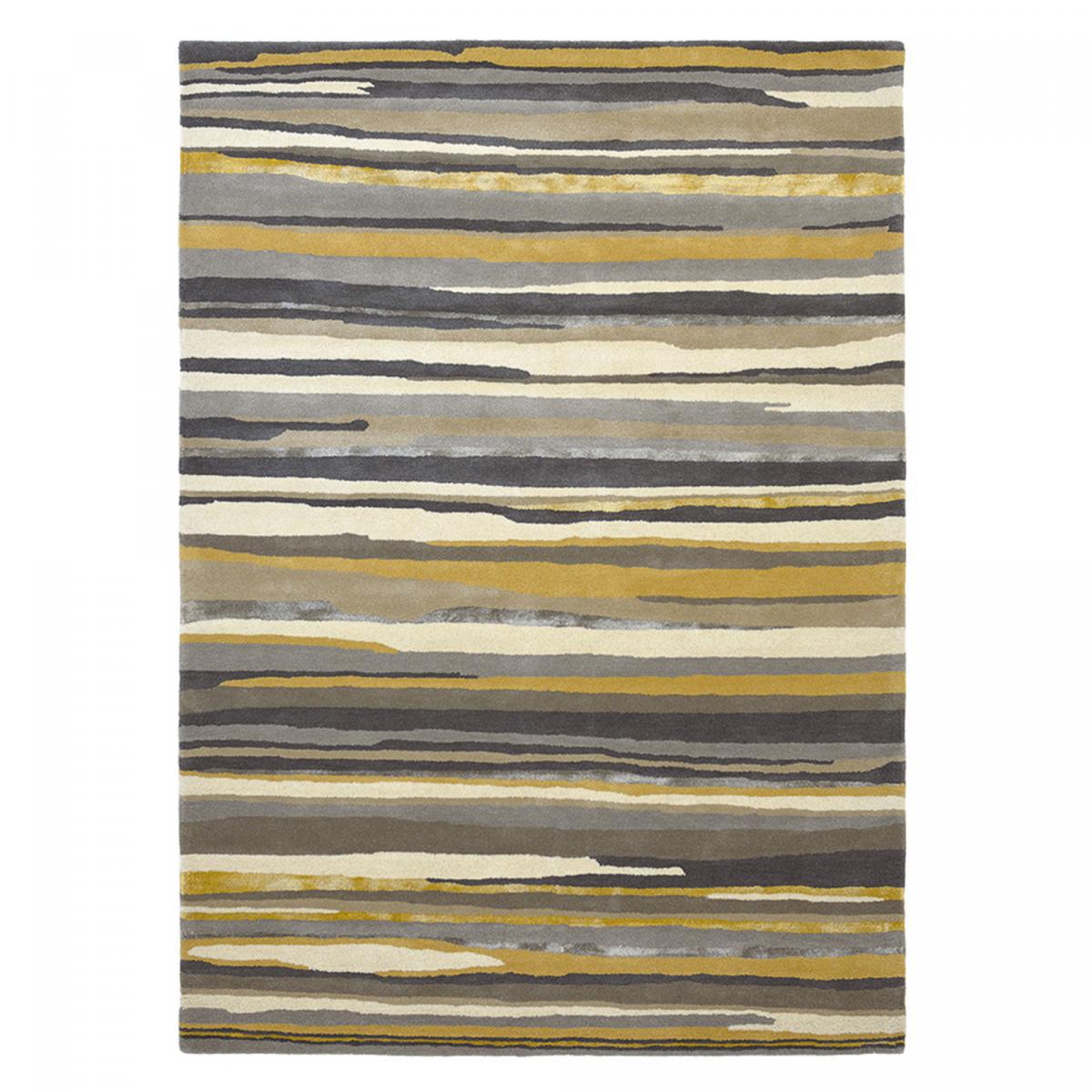 Tapis salon et chambre ELSDON, fait à la main motif géométrique gris, taupe, UN AMOUR DE TAPIS