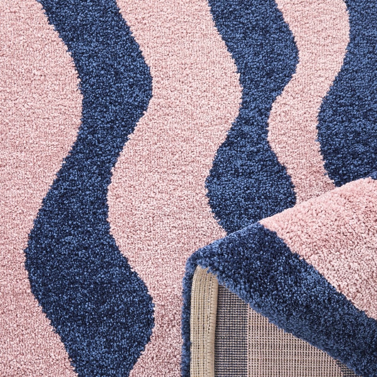Tapis de salon rétro année 70 GROOVY bleu, NAZAR RUGS