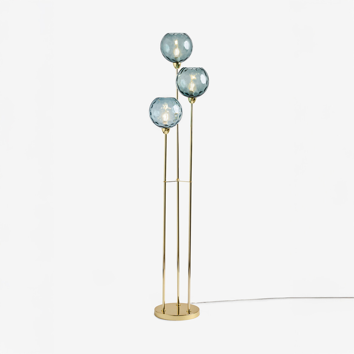 MADE.COM Ilaria 3-Light Swirl Glass Floor Lamp blue, MADE