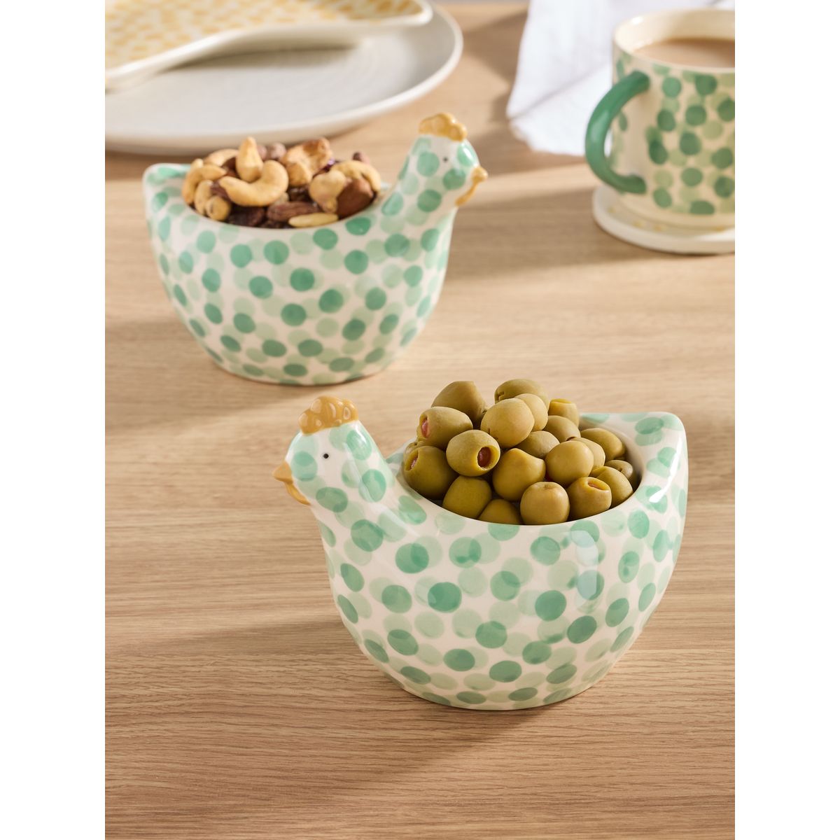 Bol pat and peggy the chickens, lot de 2 vert sauge, NEXT