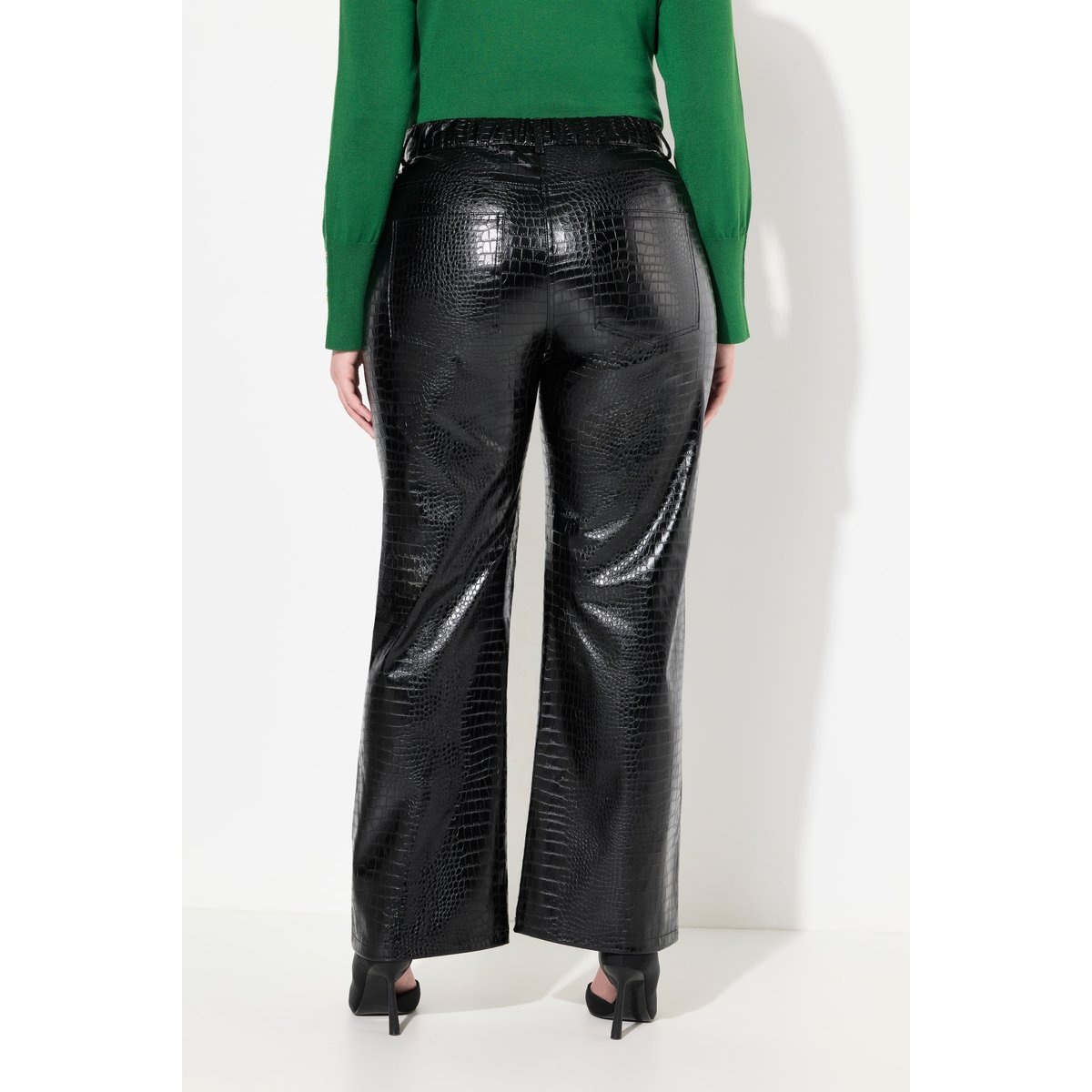 Pantalon large en similicuir Mary noir, ULLA POPKEN