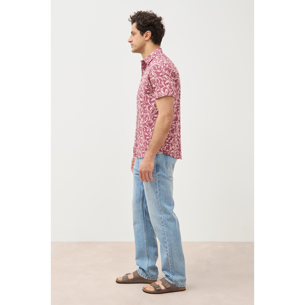Chemise manches courtes vieux rose, BONOBO