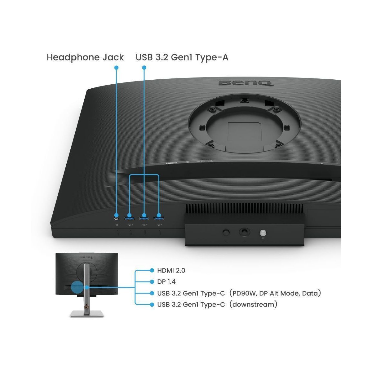 Ecran RD240Q 24" IPS DQHD HDR USB-C 90W couleur unique, BENQ