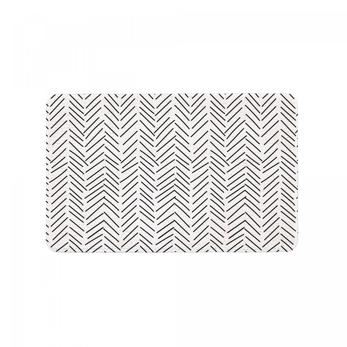 Tapis de bain antidérapant imprimé chevron RAY noir et blanc, GUY LEVASSEUR