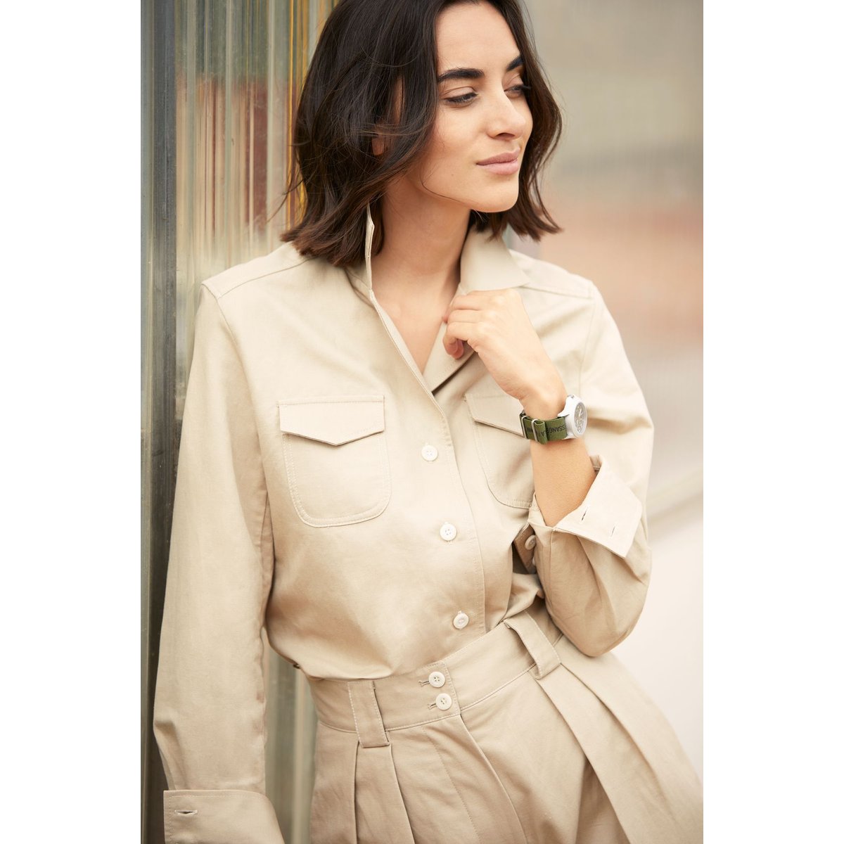 Montre Solaire Field kaki Kelton x Ines de la Fressange Paris khaki, INES DE LA FRESSANGE PARIS